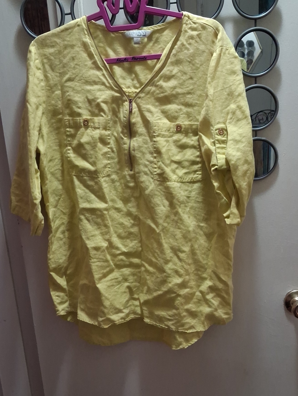 ELLEN TRACY YELLOW LINEN Tunic